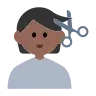 Person Getting Haircut: Medium-Dark Skin Tone Emoji 💇🏾 image - Tossface style
