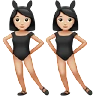 Women With Bunny Ears: Light Skin Tone Emoji 👯🏻‍♀️ image - Apple style