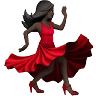 Woman Dancing: Dark Skin Tone Emoji 💃🏿 image - Apple style