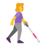 Woman With White Cane Facing Right Emoji 👩‍🦯‍➡️ image - Microsoft Classic 2D style