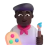 Man Artist: Dark Skin Tone Emoji 👨🏿‍🎨 image - Microsoft 3D Fluent style