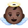 Baby Angel: Dark Skin Tone Emoji 👼🏿 image - Samsung style