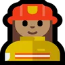 Woman Firefighter: Medium Skin Tone Emoji 👩🏽‍🚒 image - Microsoft Windows 10 Segoe UI Emoji style