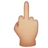 Middle Finger: Medium-Light Skin Tone Emoji 🖕🏼 image - WhatsApp style
