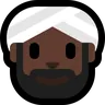 Person Wearing Turban: Dark Skin Tone Emoji 👳🏿 image - Microsoft Windows 10 Segoe UI Emoji style