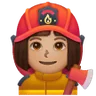 Woman Firefighter: Medium Skin Tone Emoji 👩🏽‍🚒 image - Samsung style