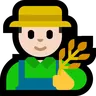 Man Farmer: Light Skin Tone Emoji 👨🏻‍🌾 image - Microsoft Windows 10 Segoe UI Emoji style