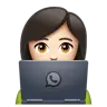 Woman Technologist: Light Skin Tone Emoji 👩🏻‍💻 image - WhatsApp style