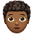 Person: Medium-Dark Skin Tone, Curly Hair