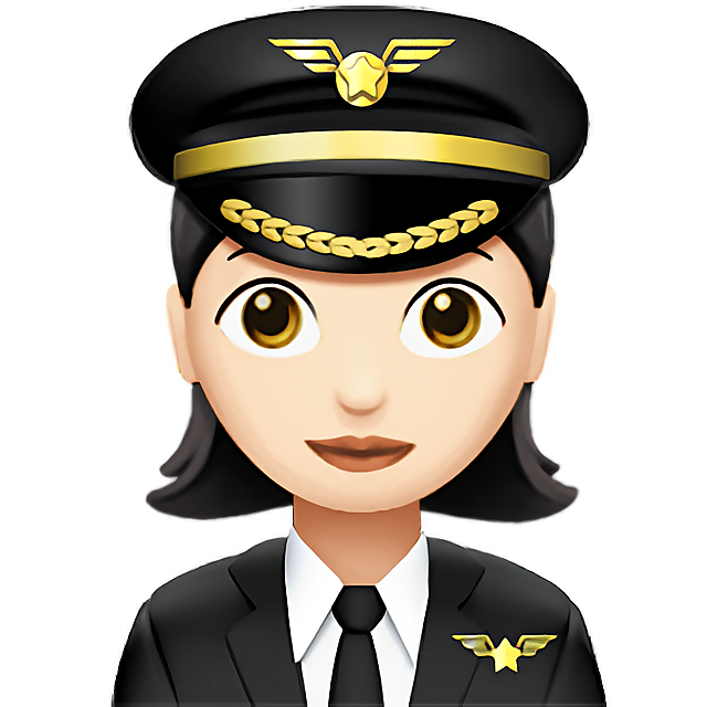 Woman Pilot: Light Skin Tone