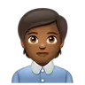 Office Worker: Medium-Dark Skin Tone Emoji 🧑🏾‍💼 image - WhatsApp style