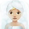 Woman In Steamy Room: Medium-Light Skin Tone Emoji 🧖🏼‍♀️ image - Apple style