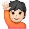 Person Raising Hand: Light Skin Tone Emoji 🙋🏻 image - Samsung style