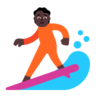 Person Surfing: Dark Skin Tone Emoji 🏄🏿 image - Microsoft Classic 2D style