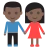 Woman And Man Holding Hands: Dark Skin Tone