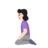 Woman Kneeling: Light Skin Tone