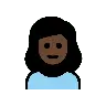 Girl: Dark Skin Tone Emoji 👧🏿 image - OpenMoji style
