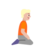 Person Kneeling Facing Right: Medium-Light Skin Tone