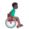 Man In Manual Wheelchair Facing Right: Dark Skin Tone Emoji 👨🏿‍🦽‍➡️ image - Google Noto Color style