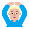 Man Gesturing Ok: Medium-Light Skin Tone Emoji 🙆🏼‍♂️ image - Microsoft Classic 2D style