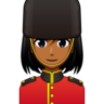 Woman Guard: Medium-Dark Skin Tone Emoji 💂🏾‍♀️ image - Emojidex style