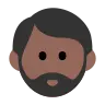 Man: Medium-Dark Skin Tone, Beard Emoji 🧔🏾‍♂️ image - Tossface style