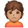 Person Pouting: Medium Skin Tone Emoji 🙎🏽 image - Samsung style