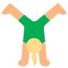 Woman Cartwheeling: Medium-Light Skin Tone Emoji 🤸🏼‍♀️ image - Tossface style
