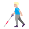 Man With White Cane: Medium-Light Skin Tone Emoji 👨🏼‍🦯 image - Microsoft Classic 2D style
