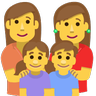 Family: Woman, Woman, Girl, Boy Emoji 👩‍👩‍👧‍👦 image - Skype style