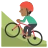 Person Mountain Biking: Medium-Dark Skin Tone