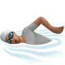 Person Swimming: Medium Skin Tone Emoji 🏊🏽 image - Apple style