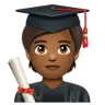 Student: Medium-Dark Skin Tone Emoji 🧑🏾‍🎓 image - WhatsApp style