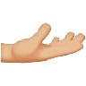 Palm Up Hand: Medium-Light Skin Tone Emoji 🫴🏼 image - Apple style