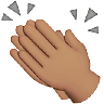 Clapping Hands: Medium Skin Tone Emoji 👏🏽 image - Apple style