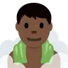 Man In Steamy Room: Dark Skin Tone Emoji 🧖🏿‍♂️ image - Twitter / X (Twemoji) style