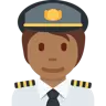 Pilot: Medium-Dark Skin Tone Emoji 🧑🏾‍✈️ image - Twitter / X (Twemoji) style