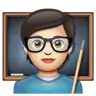 Teacher: Light Skin Tone Emoji 🧑🏻‍🏫 image - WhatsApp style