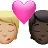 Kiss: Person, Person, Medium-Light Skin Tone, Dark Skin Tone