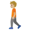 Person Walking: Medium-Light Skin Tone Emoji 🚶🏼 image - Google Noto Color style