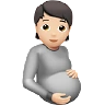 Pregnant Person: Light Skin Tone Emoji 🫄🏻 image - Apple style