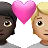 Couple With Heart: Person, Person, Dark Skin Tone, Medium-Light Skin Tone