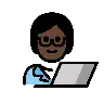 Technologist: Dark Skin Tone Emoji 🧑🏿‍💻 image - OpenMoji style