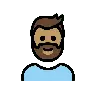 Man: Medium Skin Tone, Beard Emoji 🧔🏽‍♂️ image - OpenMoji style