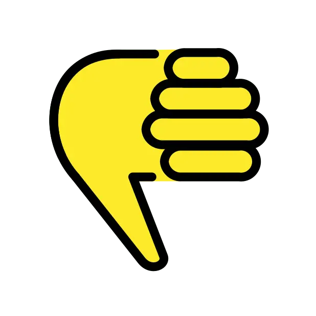 Pulgar abajo muestra
