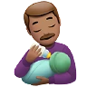 Man Feeding Baby: Medium Skin Tone Emoji 👨🏽‍🍼 image - Apple style