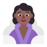 Woman In Steamy Room: Medium-Dark Skin Tone Emoji 🧖🏾‍♀️ image - Microsoft Classic 2D style