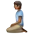 Person Kneeling: Medium-Dark Skin Tone