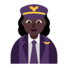 Woman Pilot: Dark Skin Tone Emoji 👩🏿‍✈️ image - Microsoft Classic 2D style