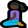 Woman Kneeling: Dark Skin Tone Emoji 🧎🏿‍♀️ image - Microsoft Windows 10 Segoe UI Emoji style